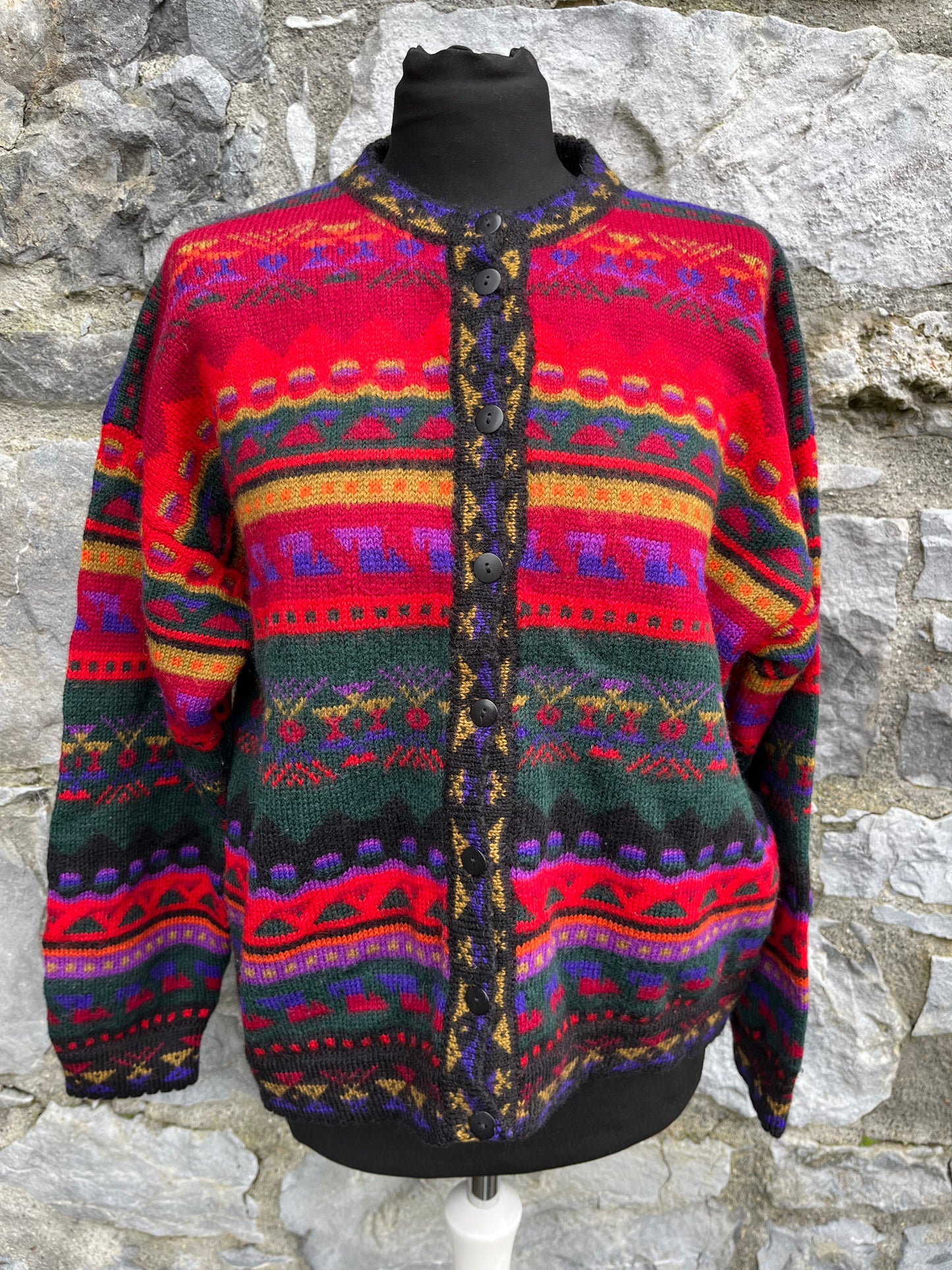 80s colourful stripy cardigan uk 10-12