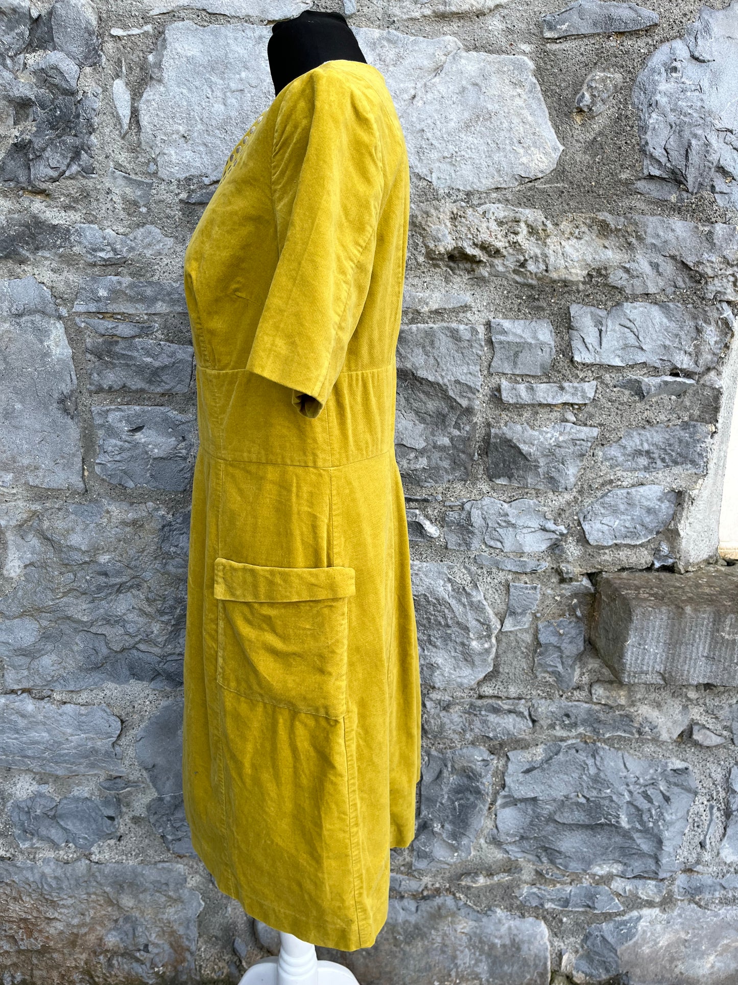 Mustard velour dress uk 10-12