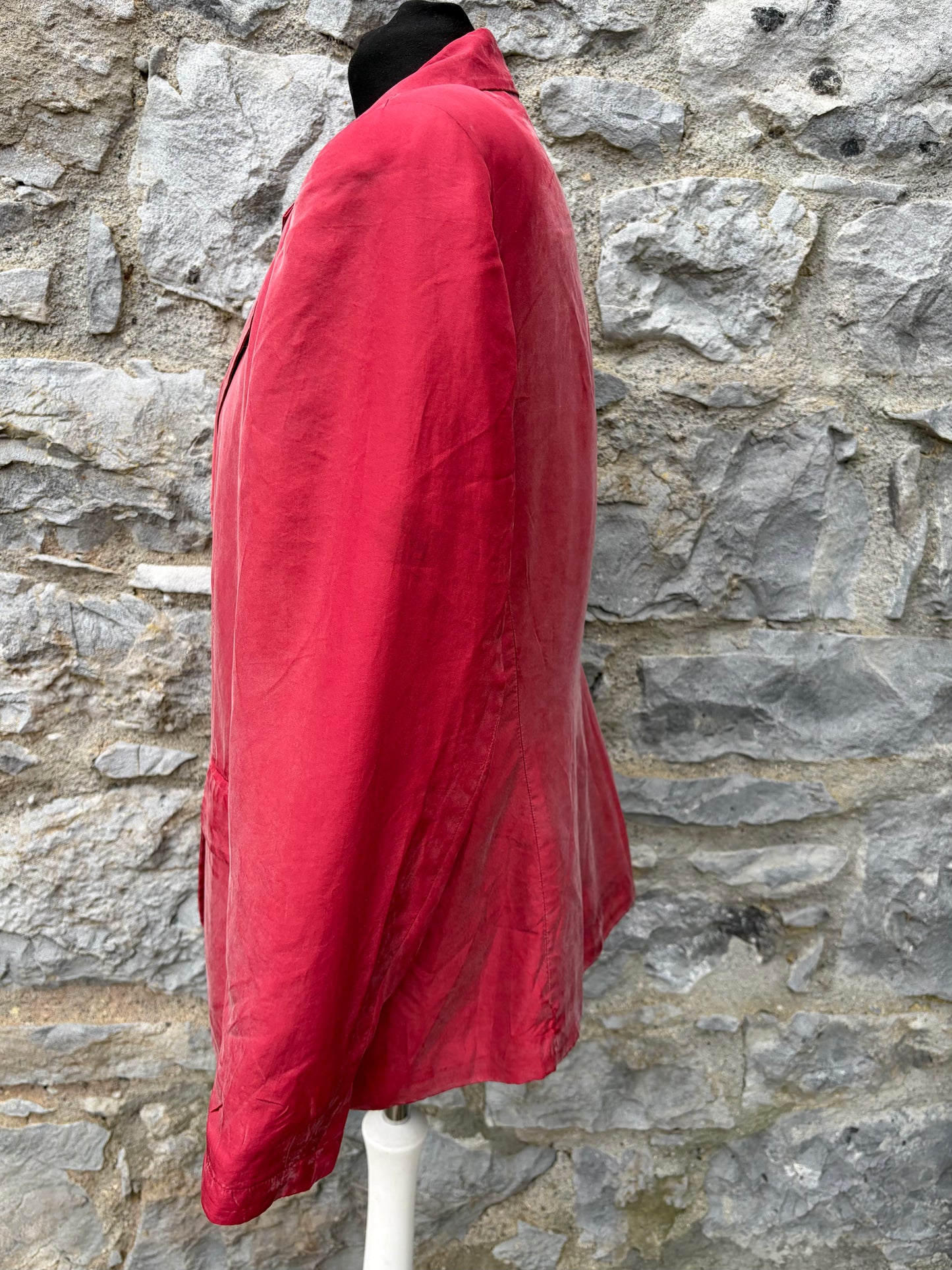 80s red silk jacket uk 12-14