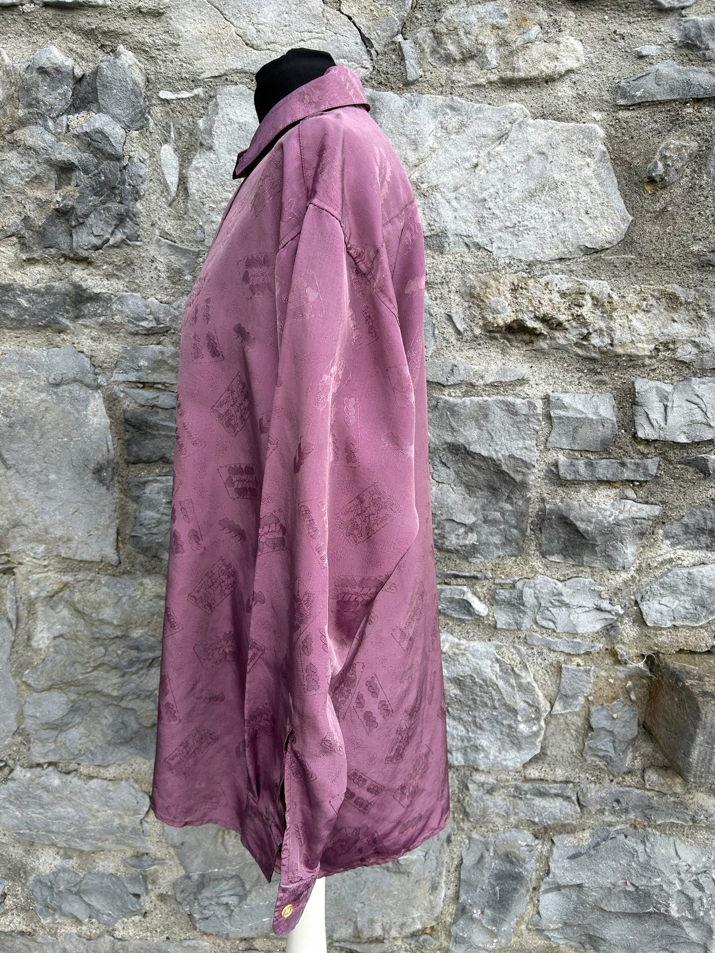 80s shimmery purple shirt uk 14-16