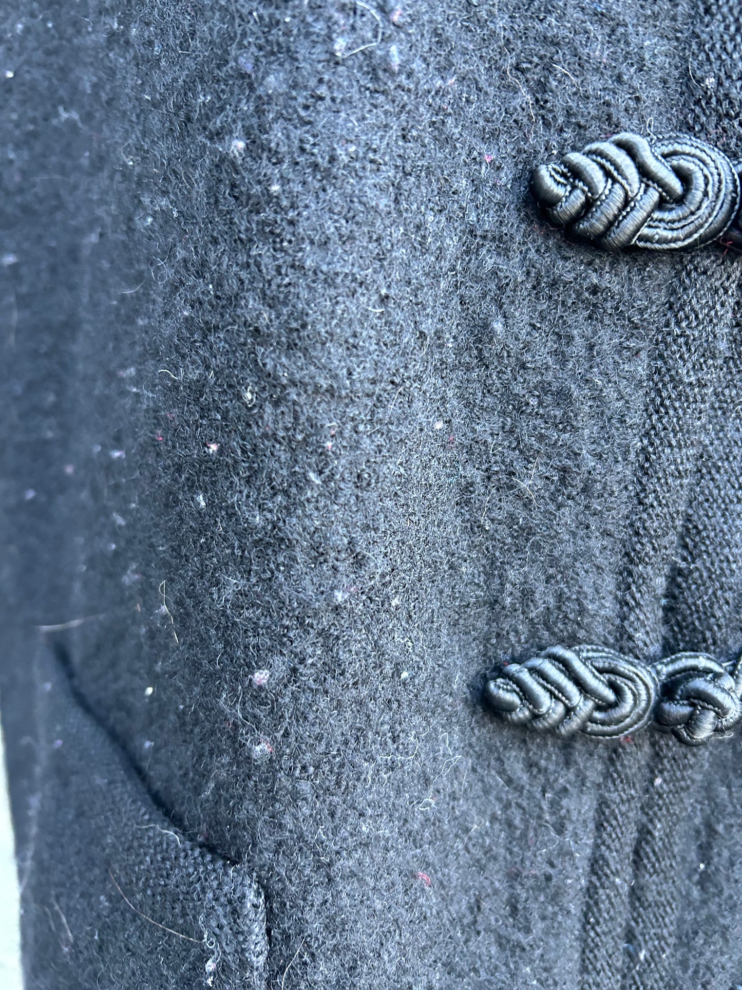 90s black woolly waistcoat XL