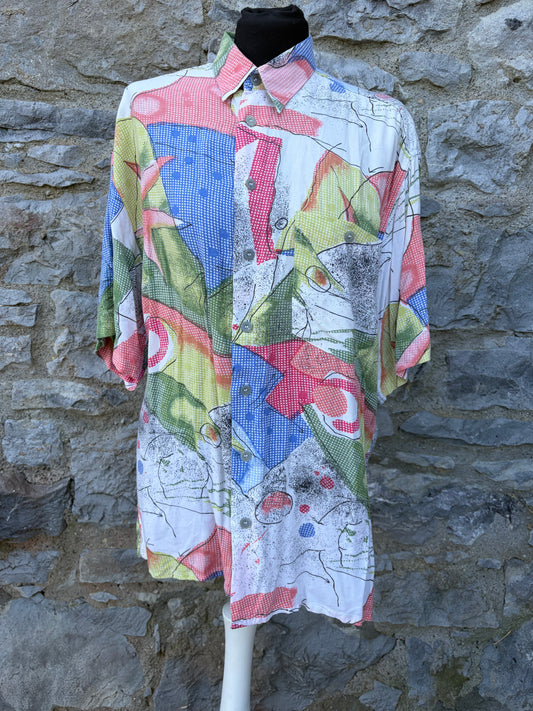 80s abstract colourful shirt Medium