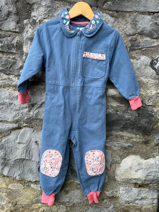 Blue embroidered boiler suit  12-18m (80-86cm)