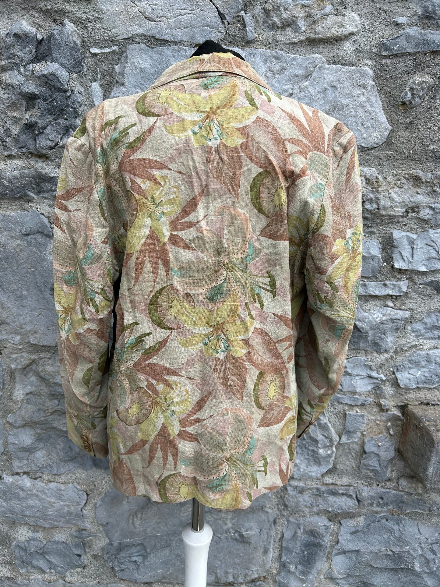 80s brown leaves jacket uk 12