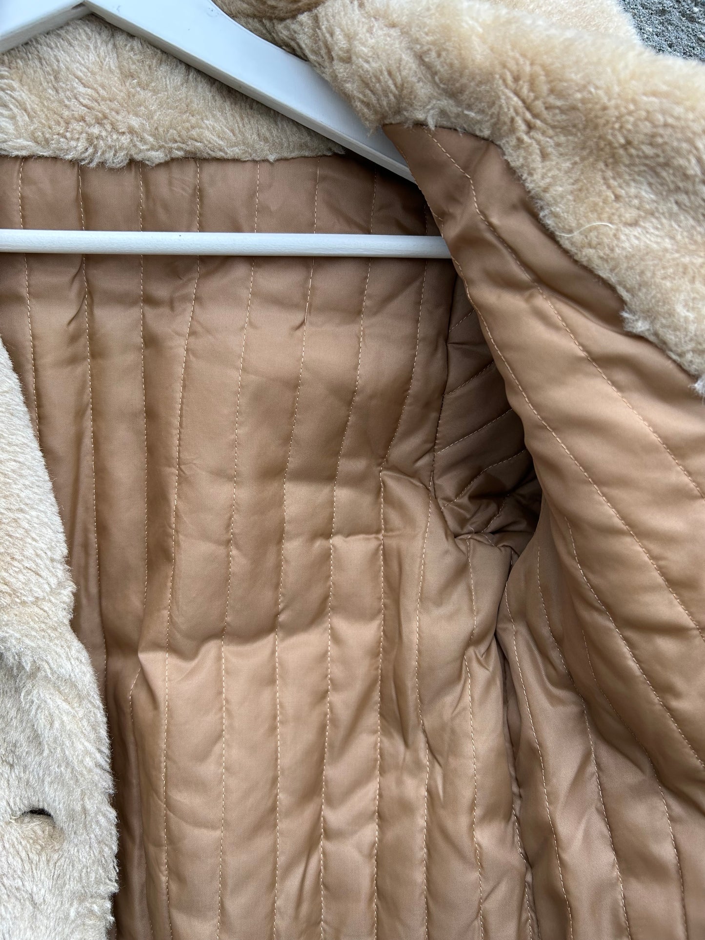 80s beige faux fur  11-12y (146-152cm)