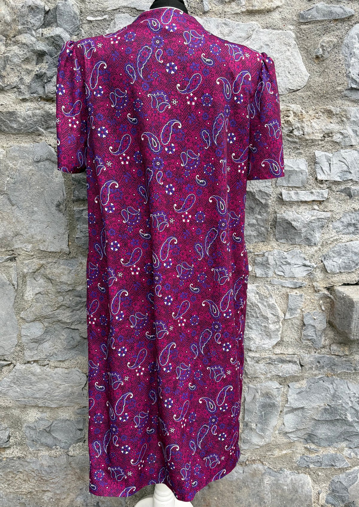 80s Paisley pink dress uk 16