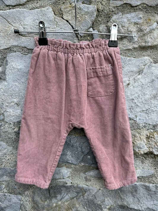 Dusty pink cord pants   6-9m (68-74cm)