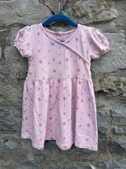 Small flowers pink dress 2-3y (92-98cm)