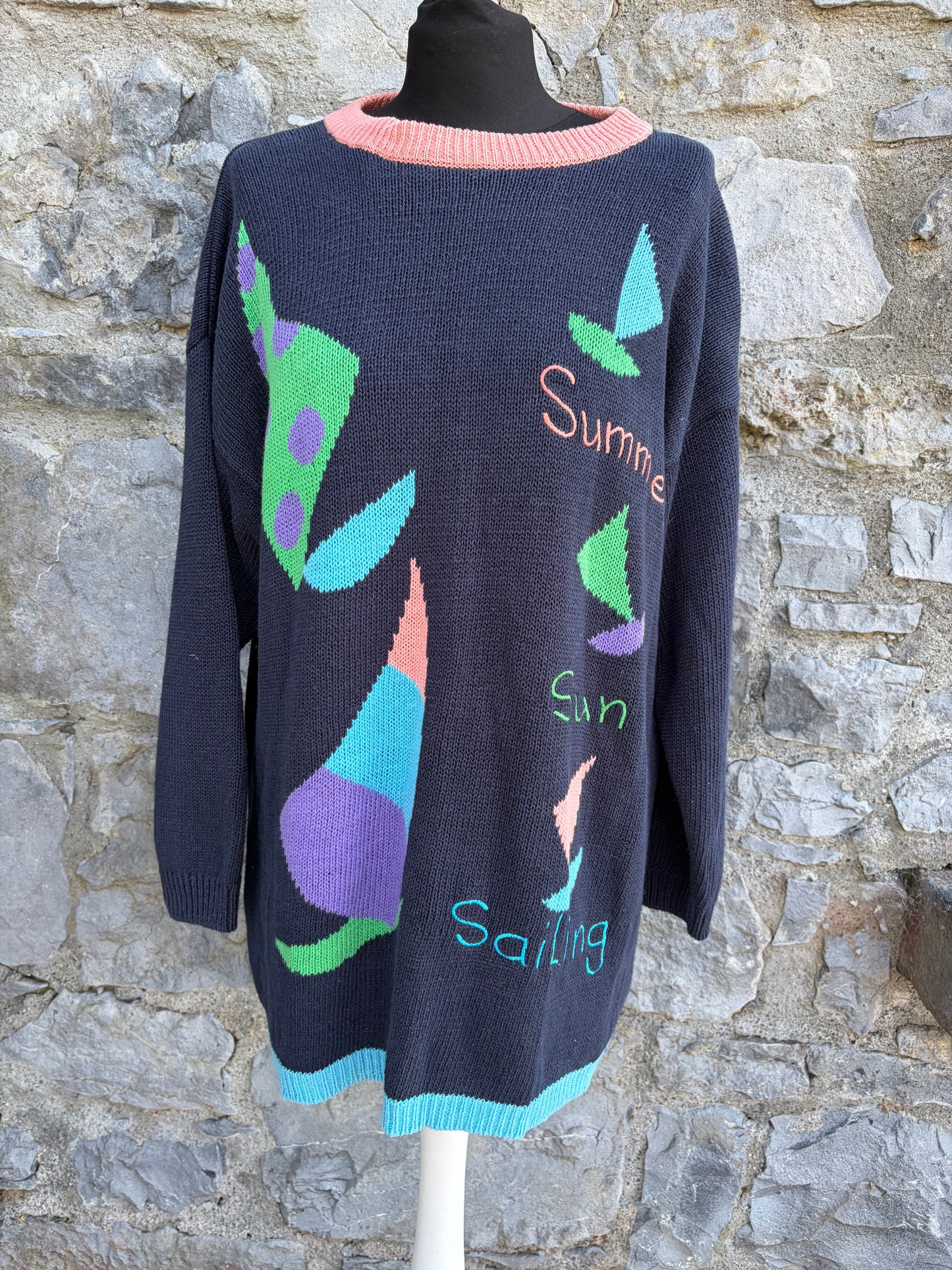 80s summer sailing jumper uk 14-16