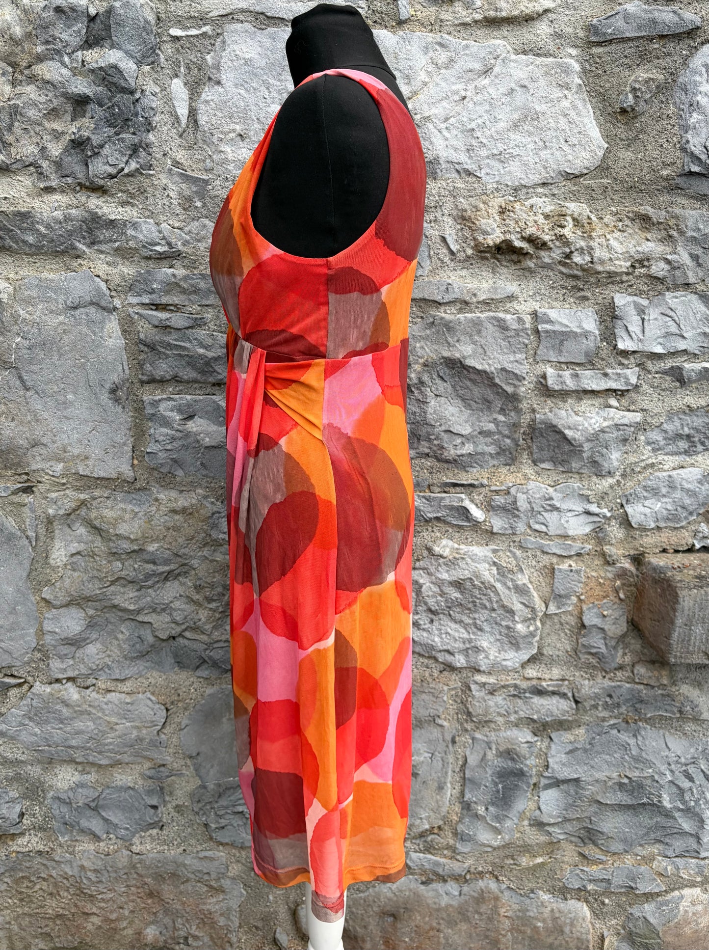 Y2K mega dots orange dress uk 6