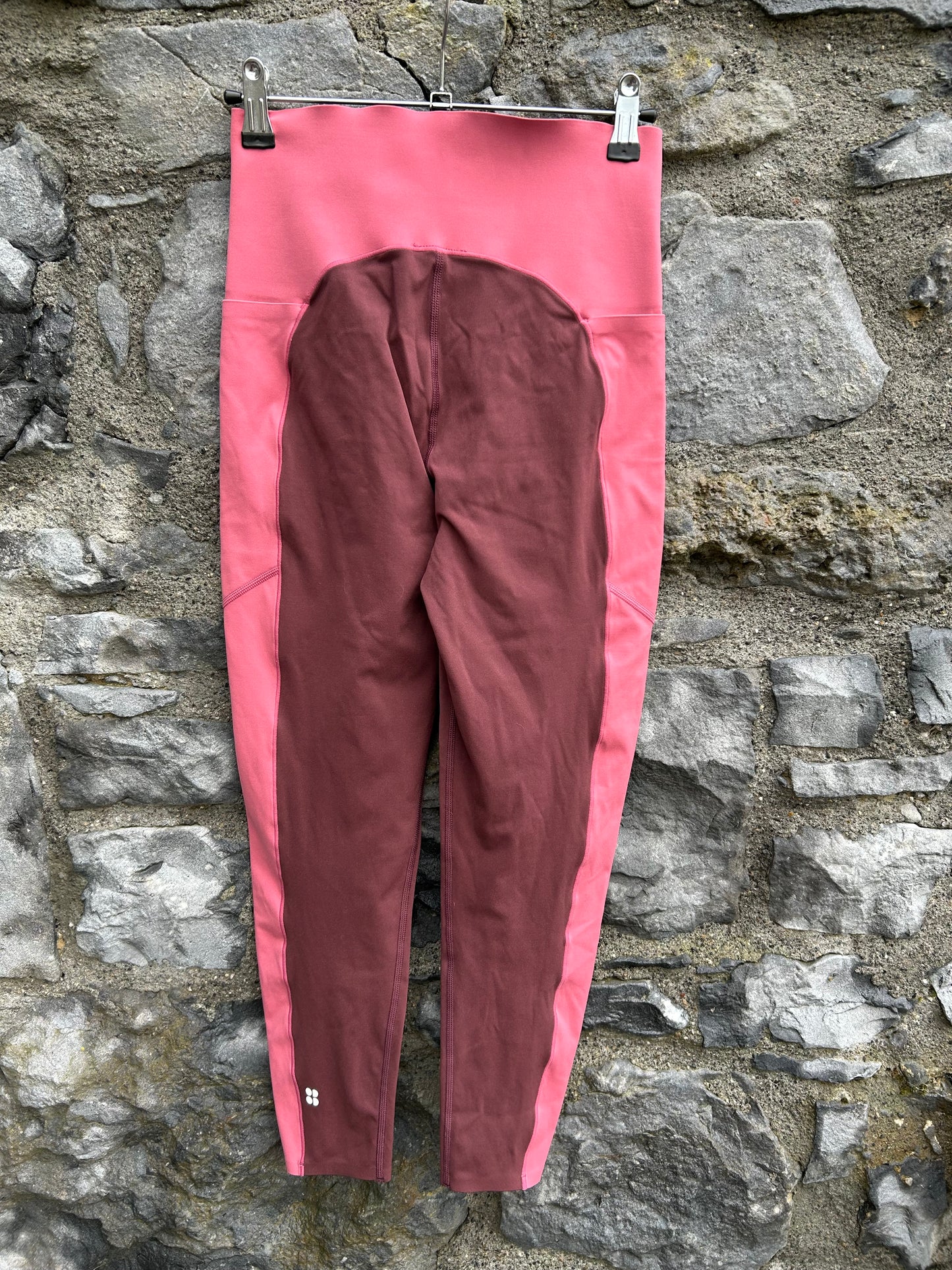 Power Pink&maroon 7/8 leggings uk 8