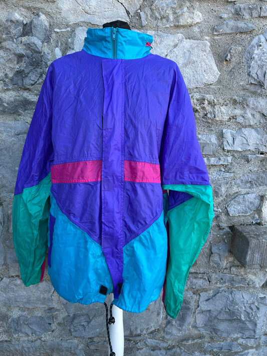 80s colourful rain jacket Large