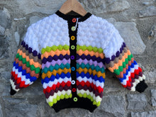 Load image into Gallery viewer, Colourful bubble knit cardigan  2-3y (92-98cm)
