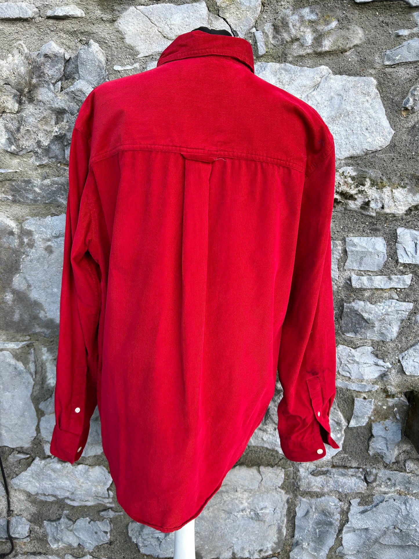 90s red cord shirt Large