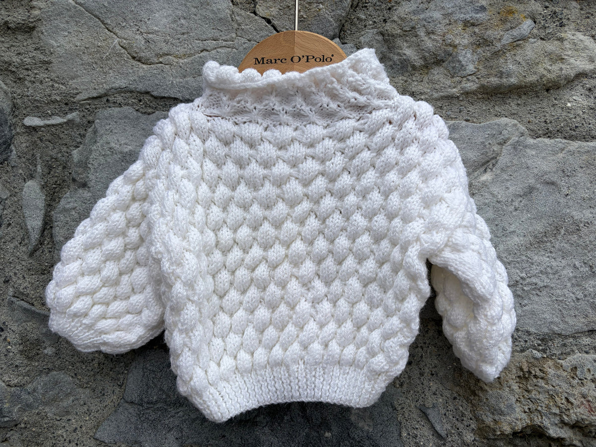 White bubble knit cardigan  0-3m (56-62cm)