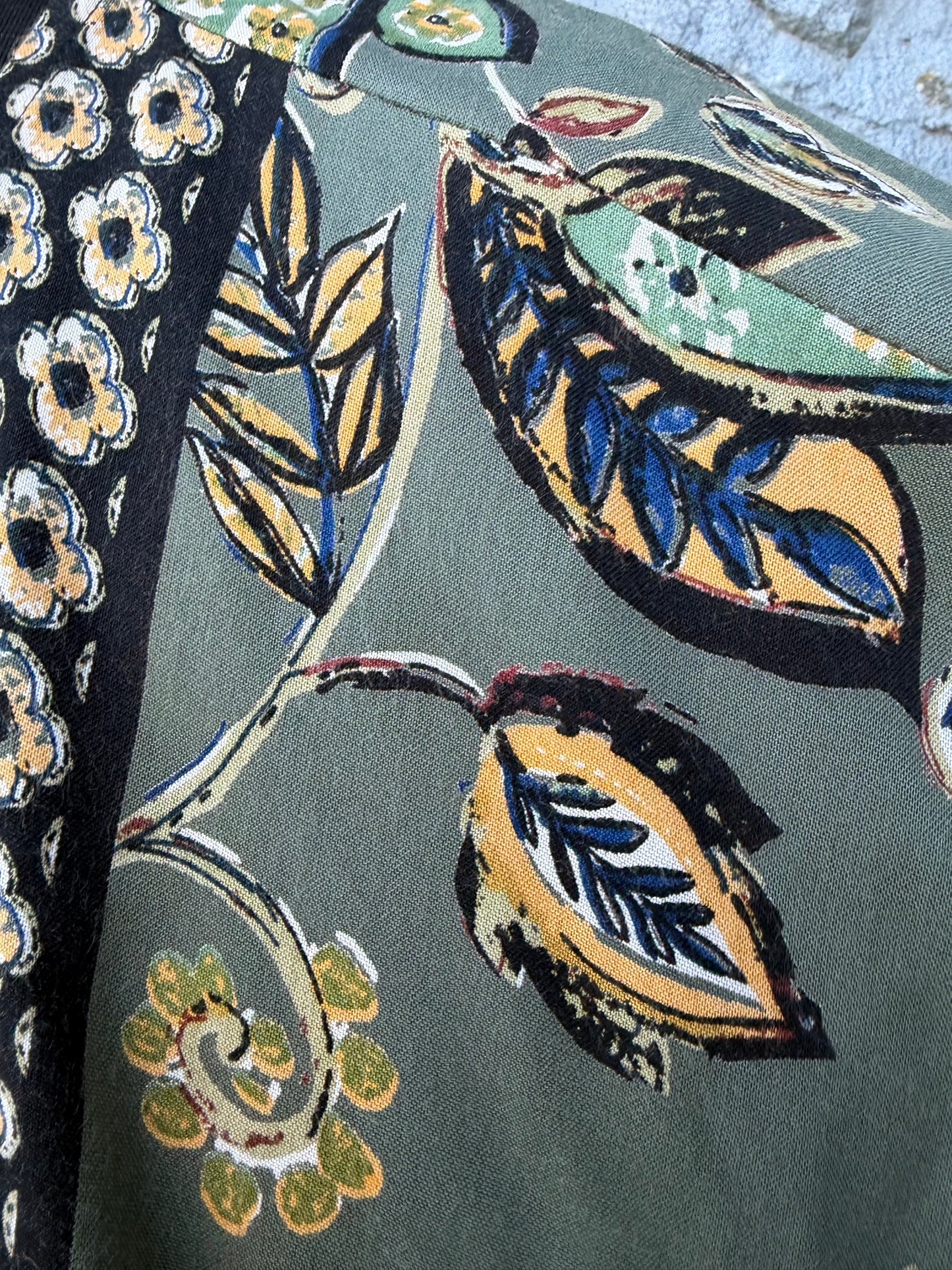 Olive green floral kimono uk 16-18