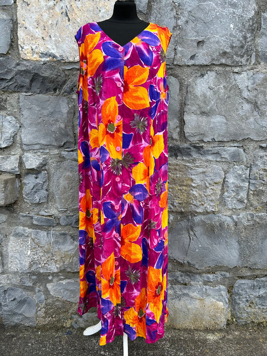 90s purple&orange dress uk 18-20