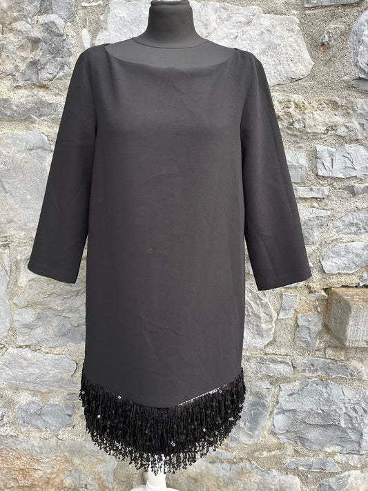 Black dress with sequin hem uk 8-10