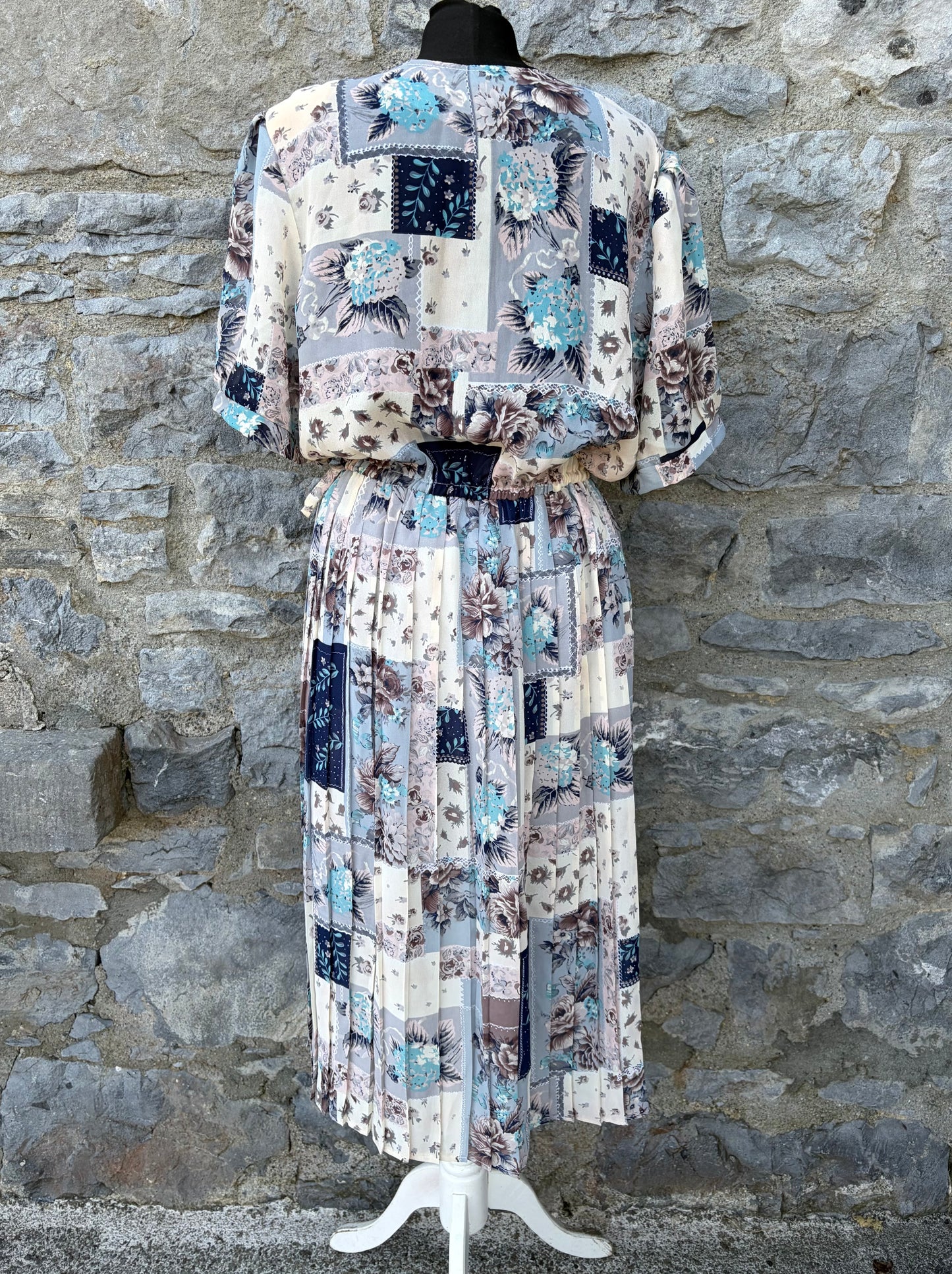 80s floral patchwork dress uk 14