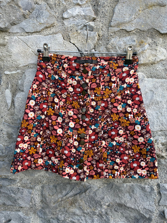Autumn leaves cord skirt  11-12y (146-152cm)