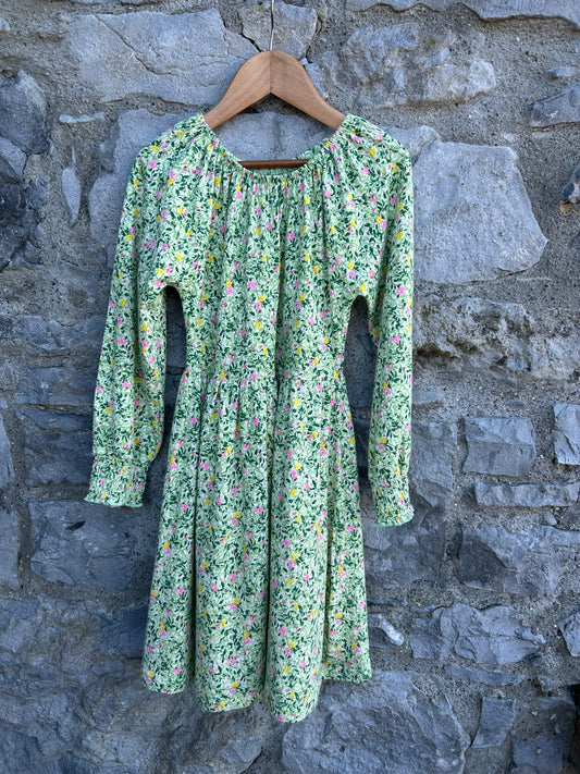 Green floral dress 7-8y (122-128cm)