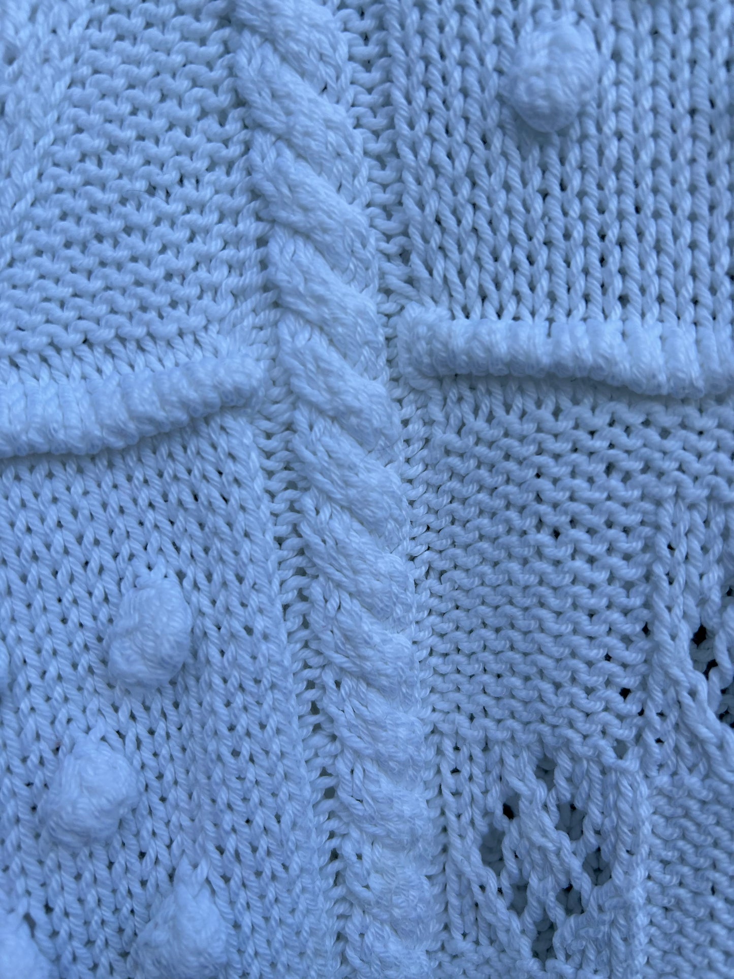 80s style white patchwork jumper  7-8y (122-128cm)