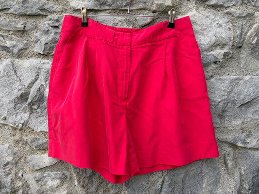 80s red silk shorts uk 12