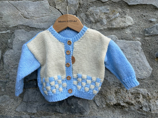 Blue&ivory cardigan  3m (62cm)
