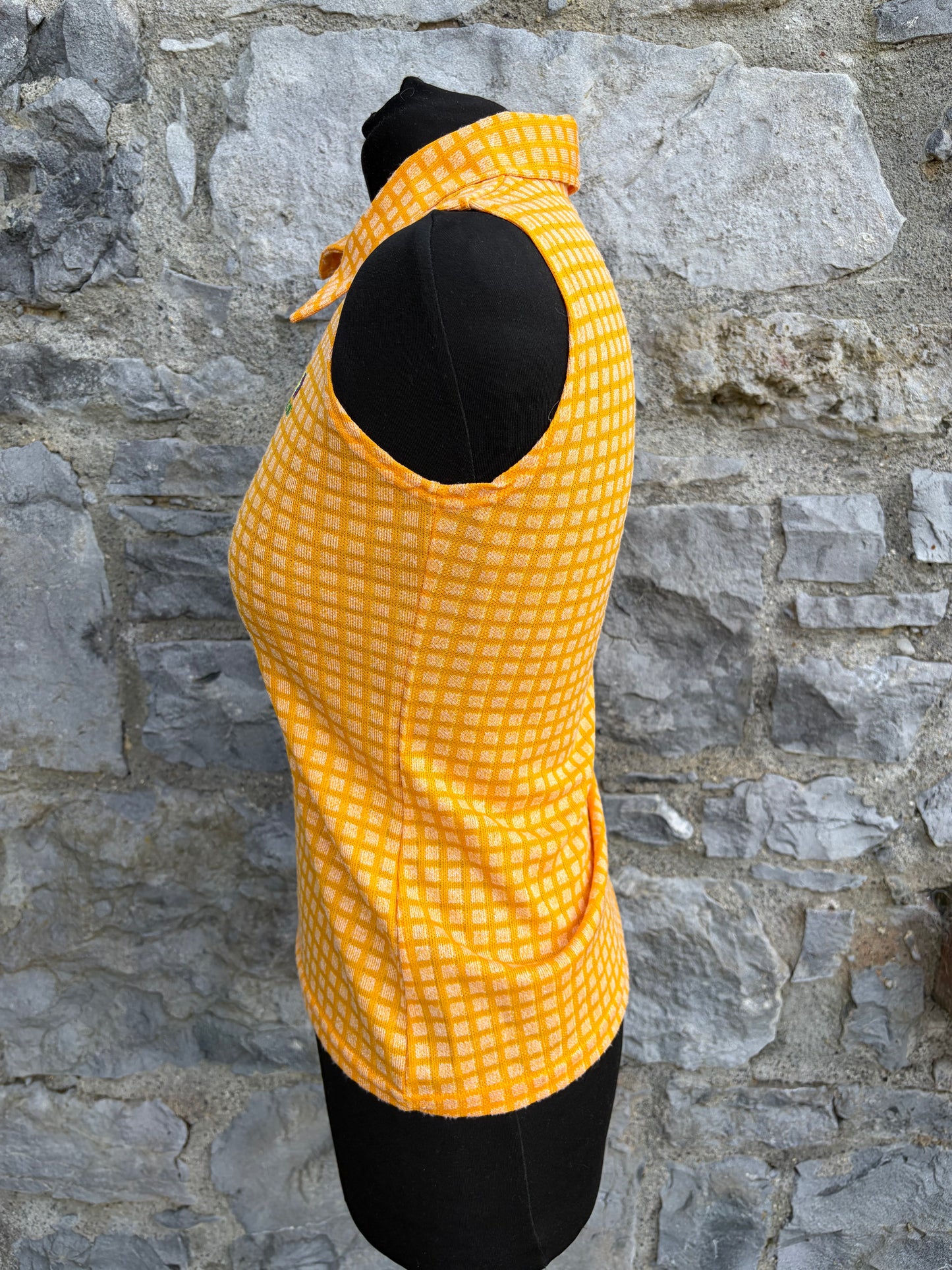 90s yellow check top uk 6-8