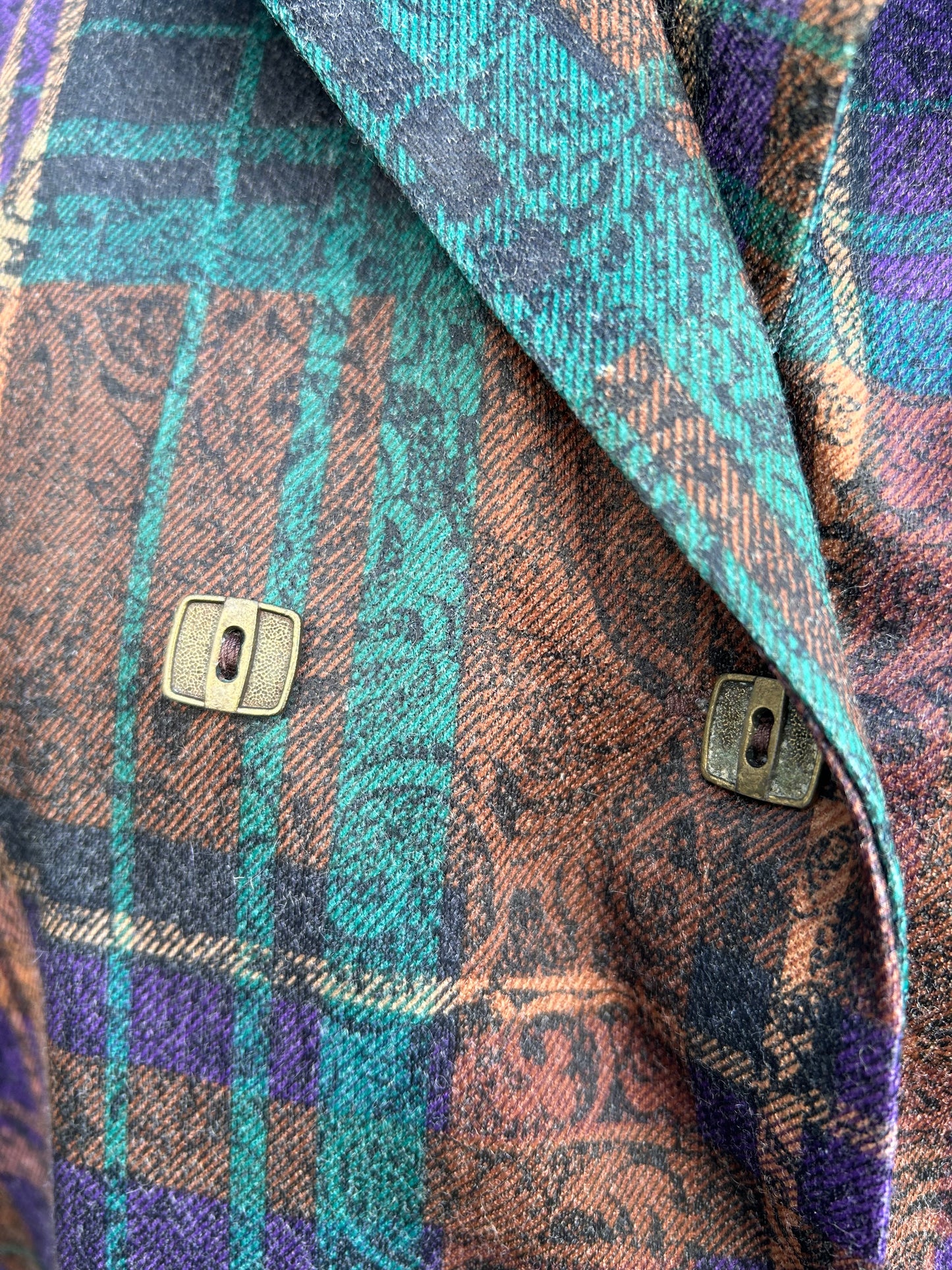 80s brown&teal&purple jacket uk 12-14