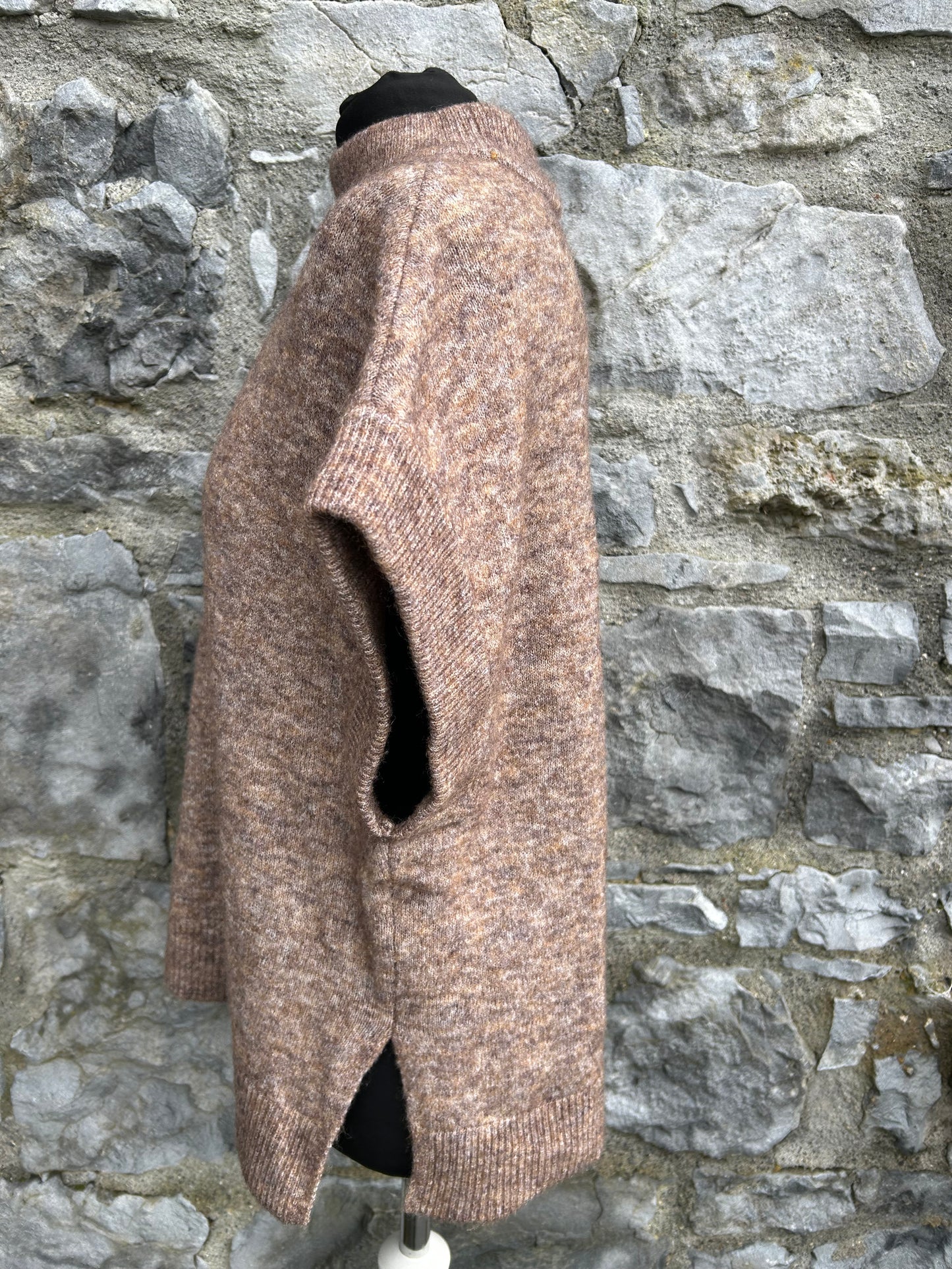 Brown melange knitted top uk 8-12