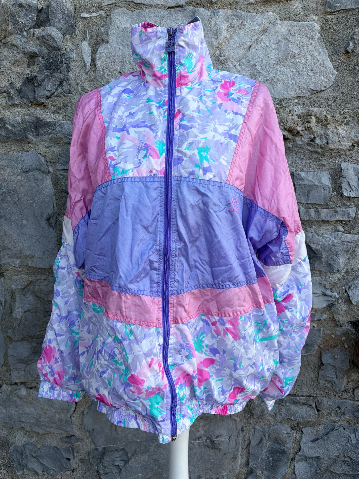 80s pink&floral shell jacket uk 12-14