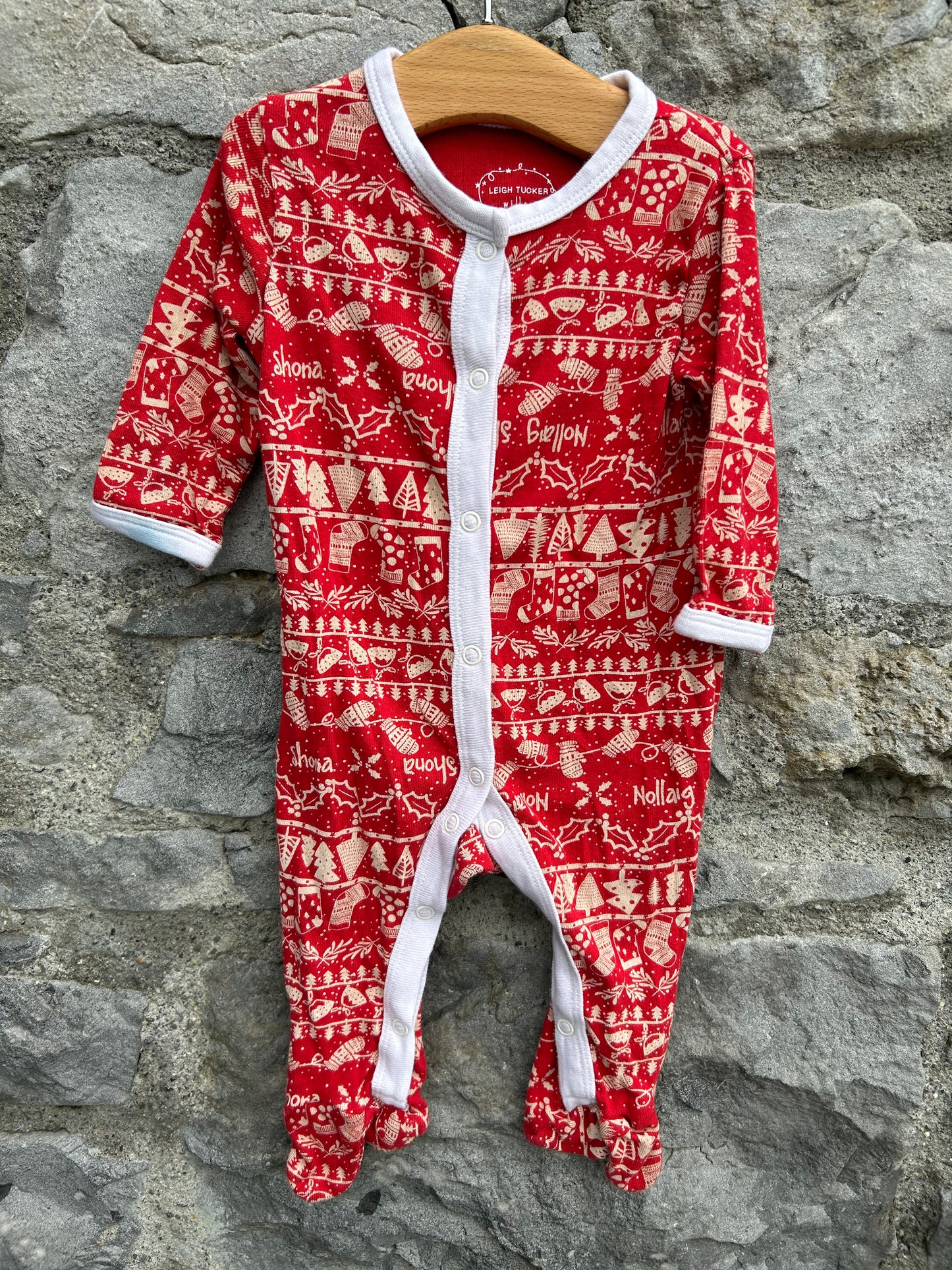 Nollaig Shona red onesie  0-3m (56-62cm)