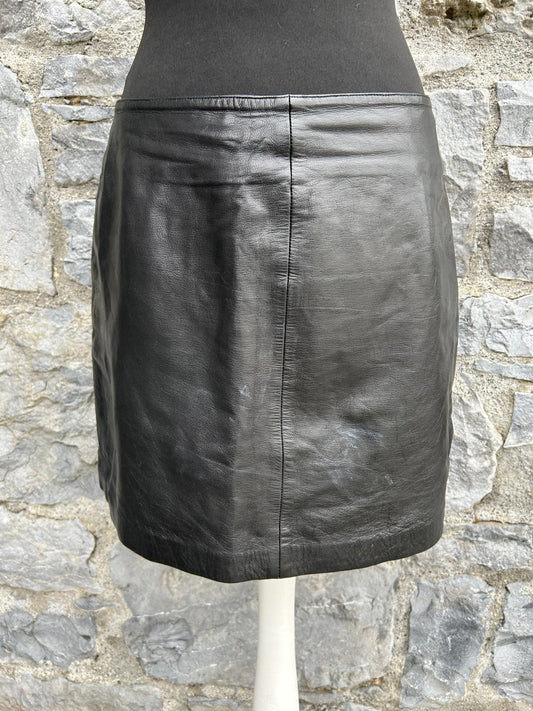 90s Black leather skirt uk 10