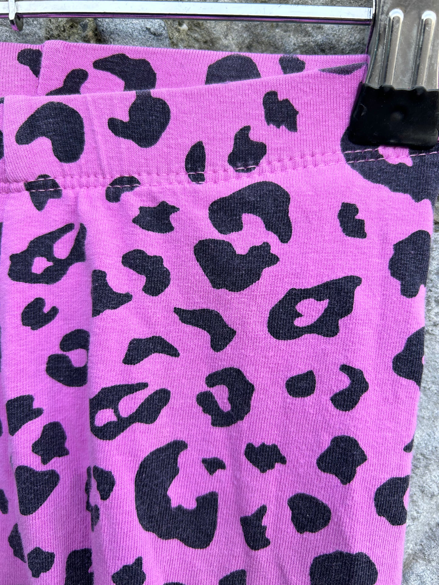 Pink leopard print leggings   12-18m (80-86cm)