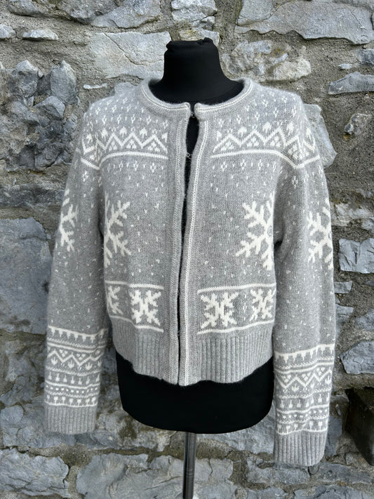 Grey snowflakes cardigan uk 14