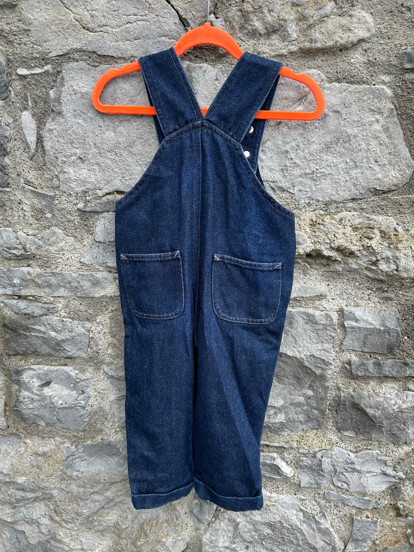 90s lined denim dungarees  2y (92cm)