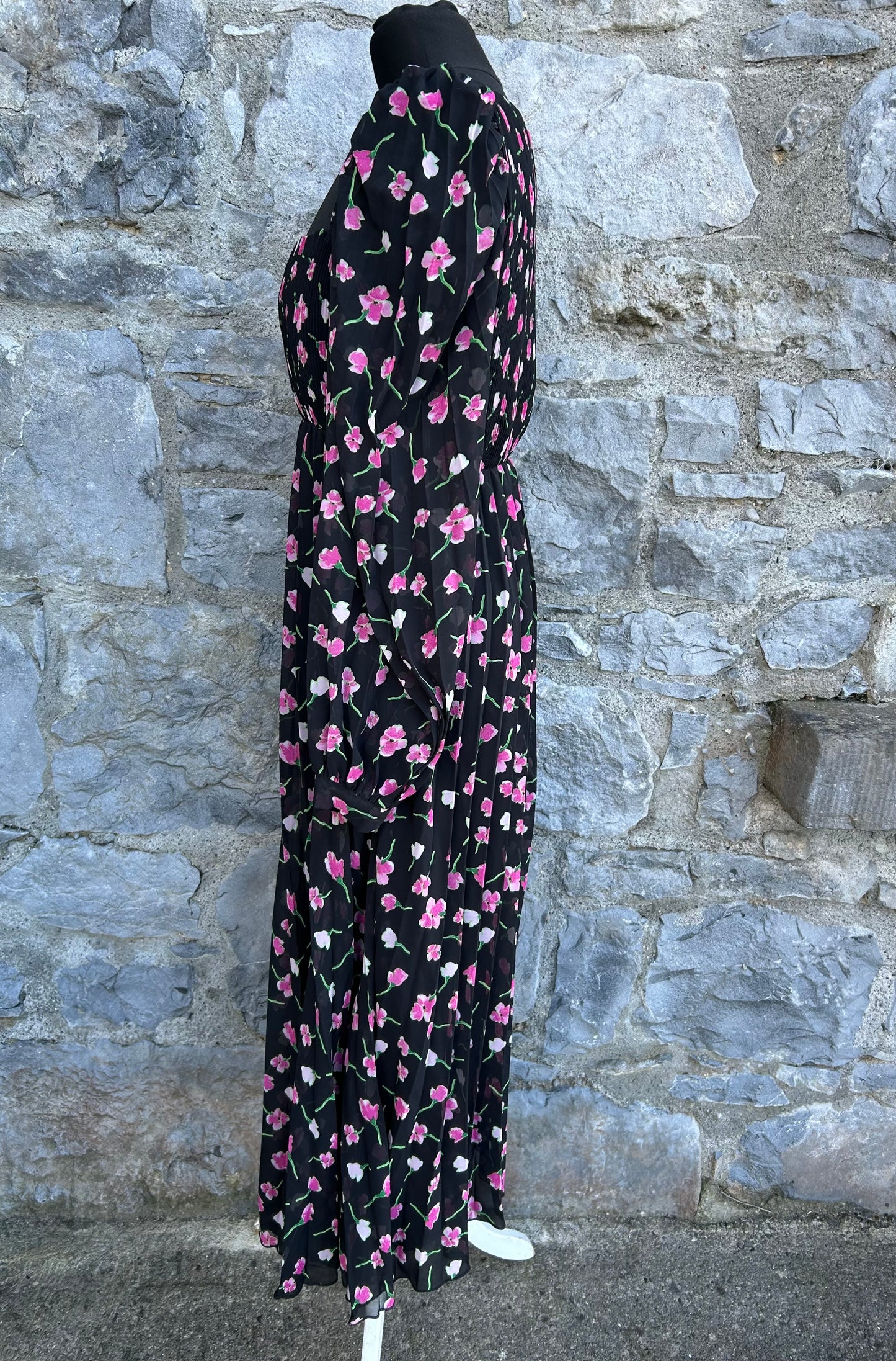 Maternity square neck pleated midi dress in floral print uk 8