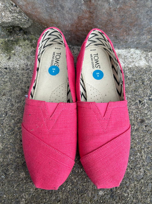 Pink toms shoes   uk 8 (eu 42)