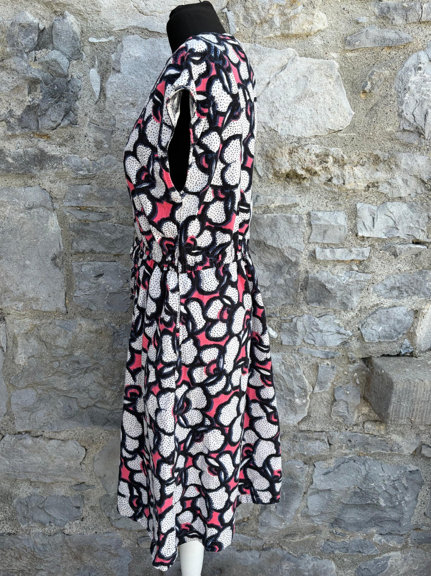 Pink graphic floral print dress uk 12