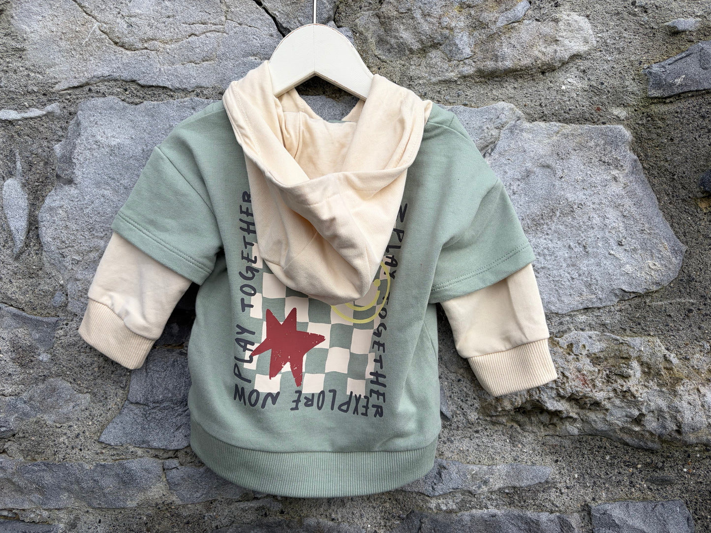 Play together khaki hoodie  3-6m (62-68cm)