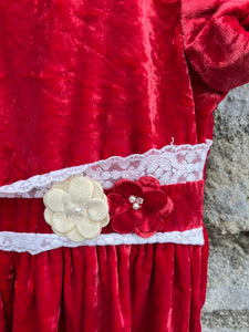 Red velvet dress  6-7y (116-122cm)