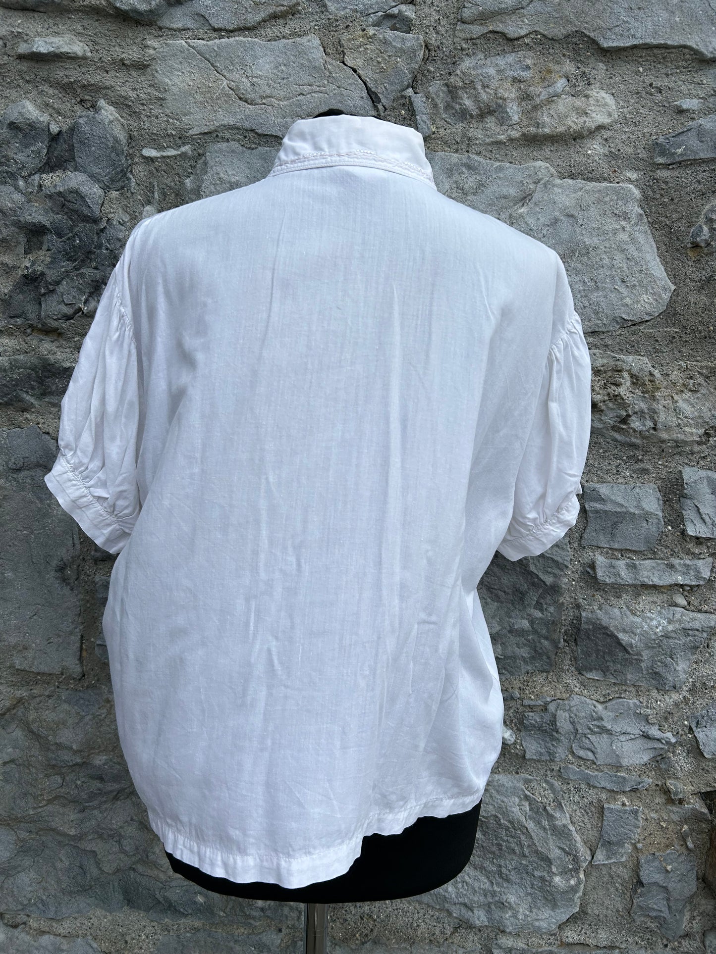 90s embroidered flowers blouse uk 14