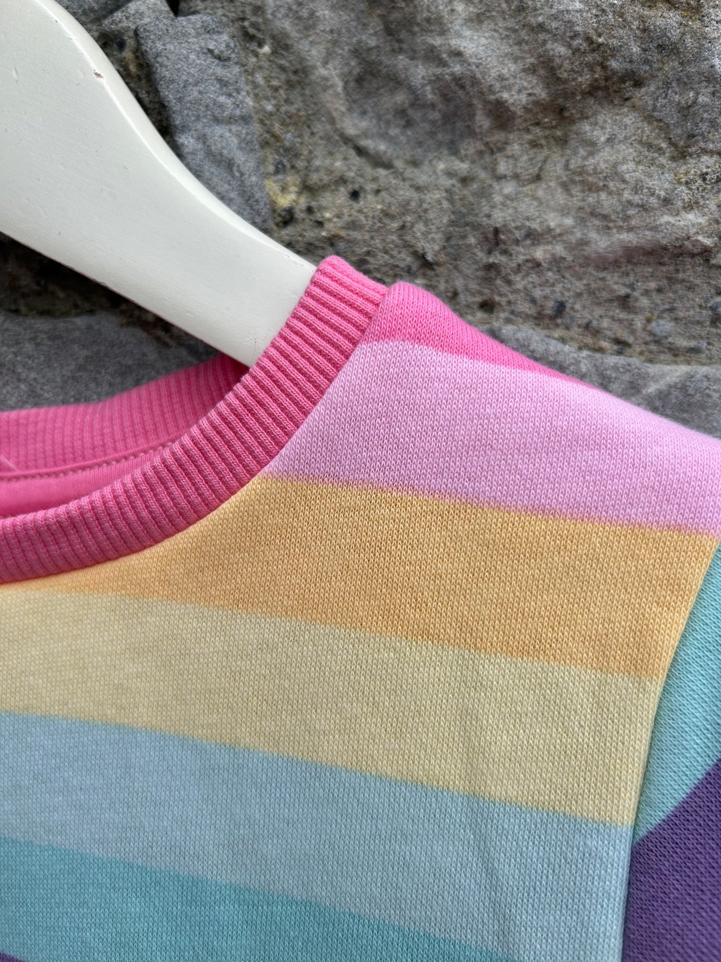 Rainbow stripes sweat dress  2-3y (92-98cm)