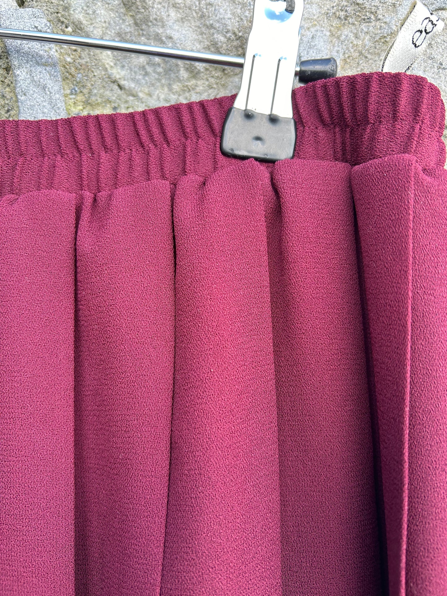 90s maroon pleated skirt uk 14-16