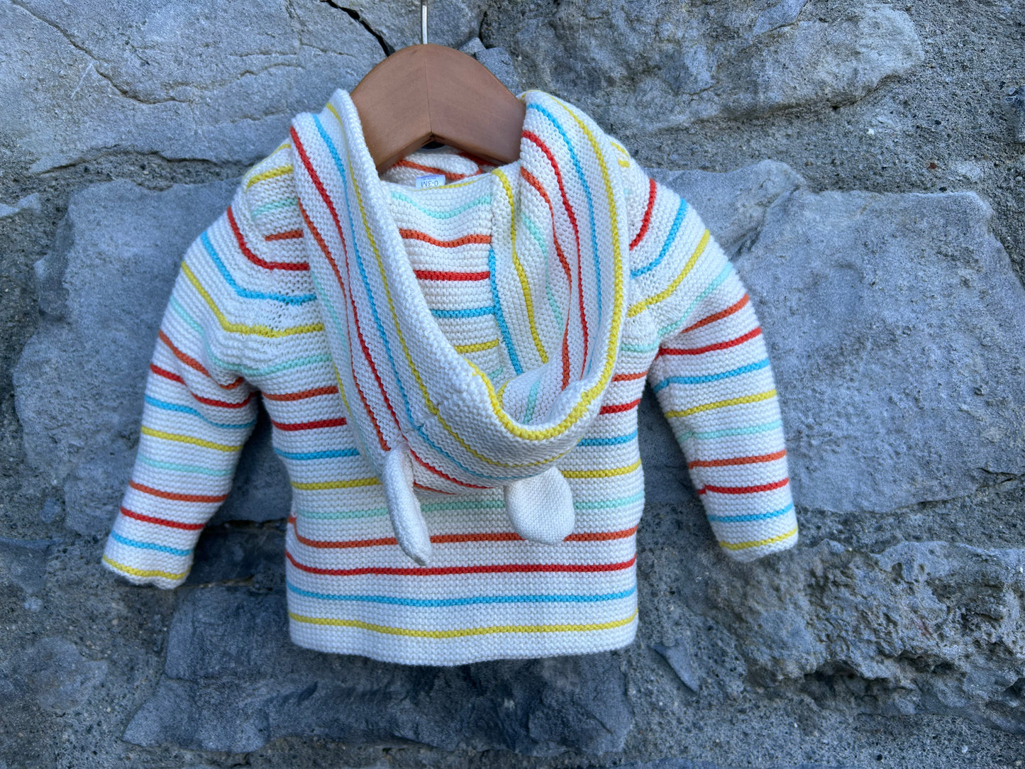 Rainbow stripes cardigan  0-3m (56-62cm)