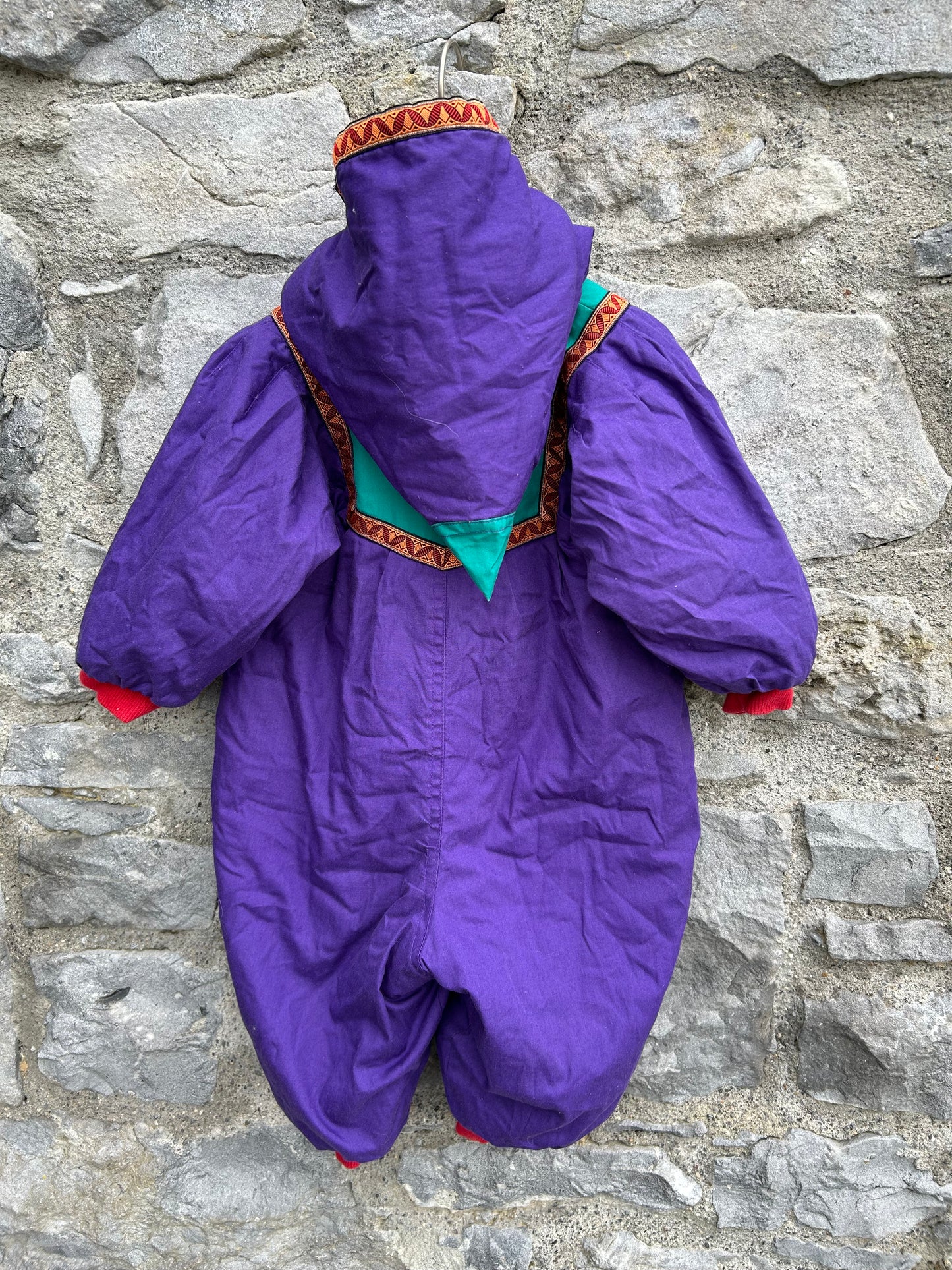 80s Purple&teal winter suit  9m (74cm)