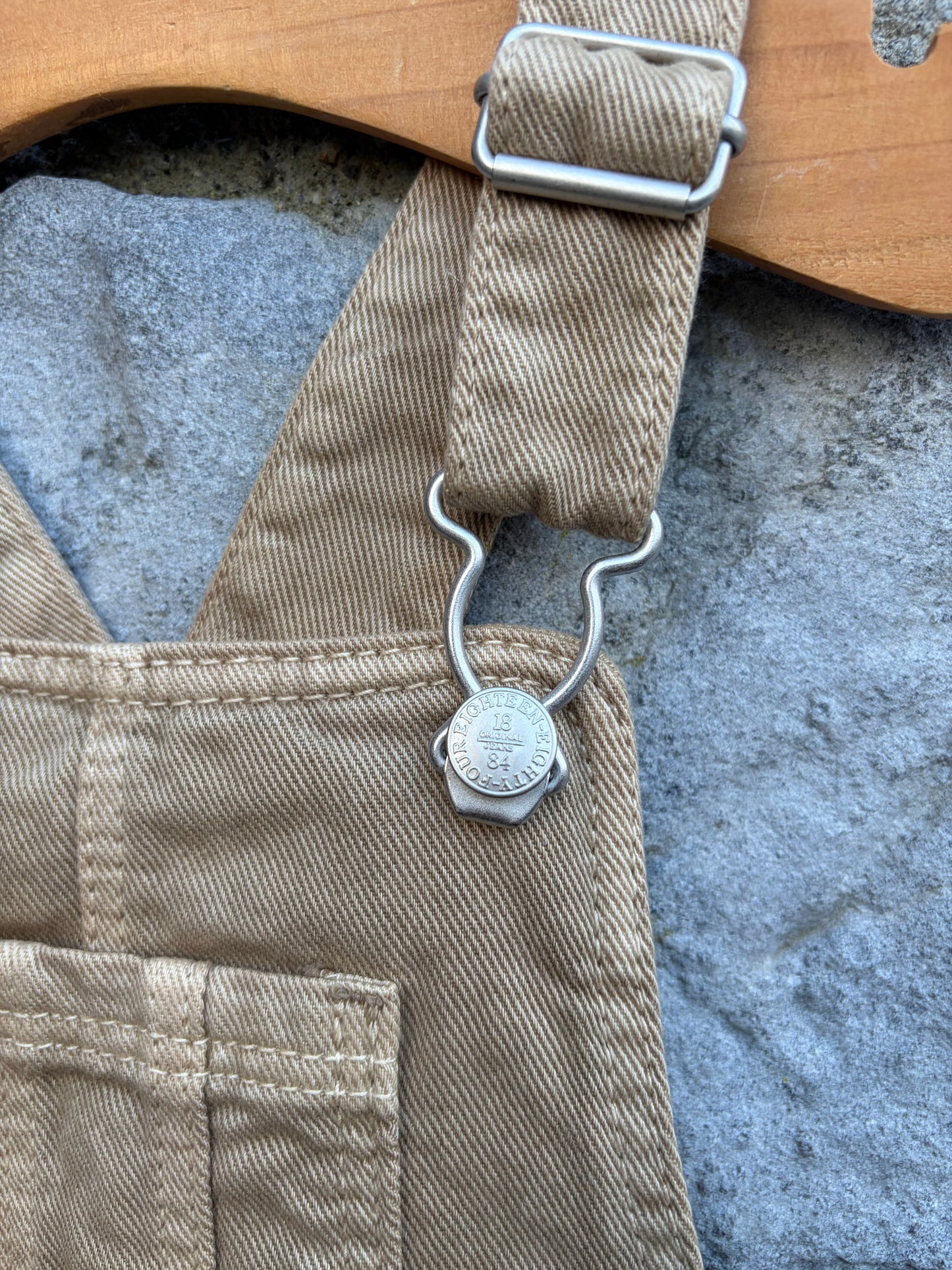 Light brown denim dungarees  2-3y (92-98cm)