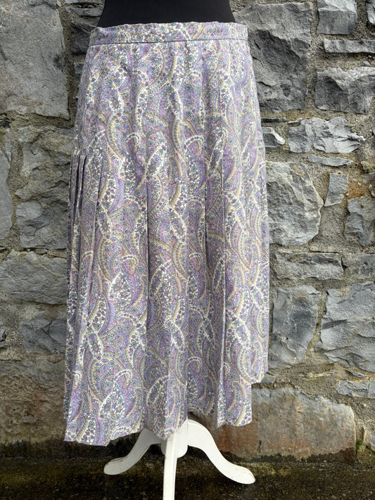 80s purple Paisley skirt uk 12