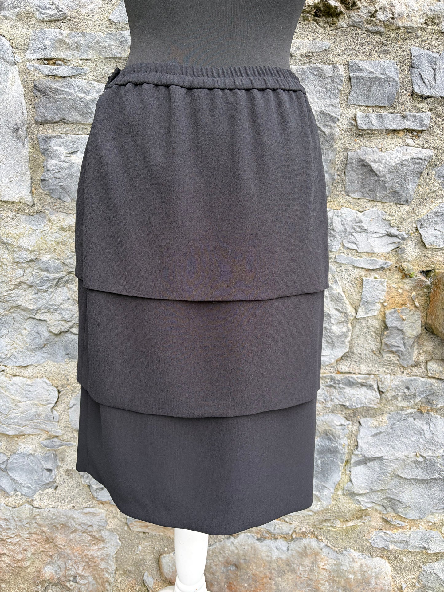 90s black tiered petals skirt uk 10